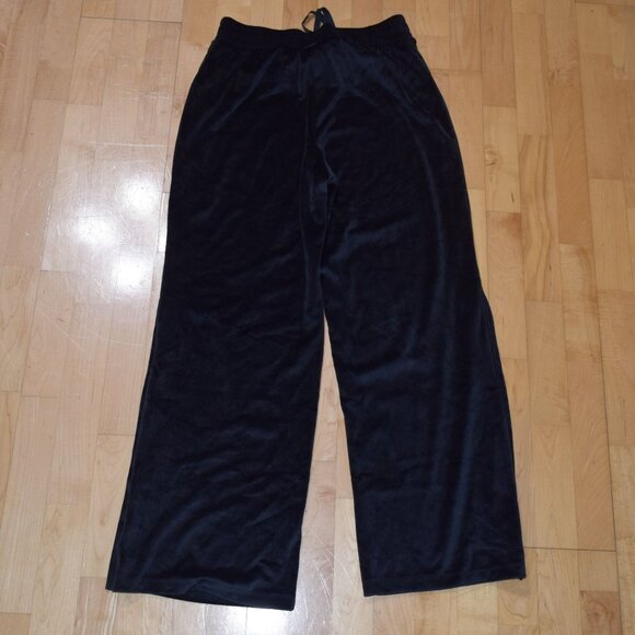New! Victoria's Secret Women's Sz M Velour Diamante Wide Leg Snap Lounge Pants - Picture 9 of 9